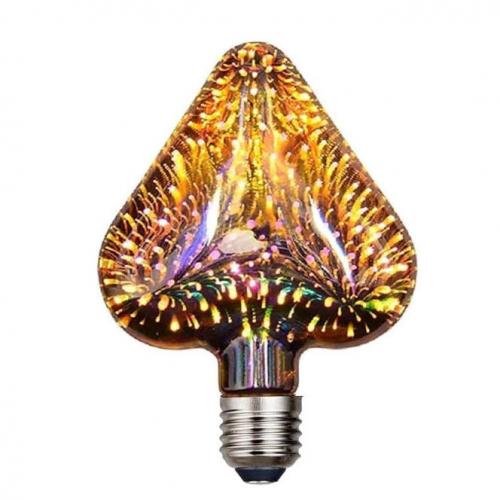 Heart Infinity 3D Fireworks Warm White Light Bulb