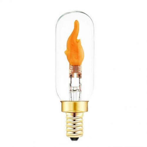 Tubular LED light flame bulb